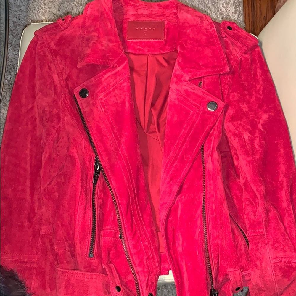[BLANKNYC] Cardinal cherry red suede jacket